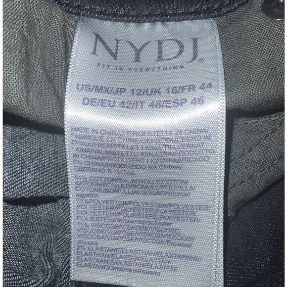 NYDJ Jeans Womens Size 12 Marilyn Straight Leg LiftXTuck Slim Whiskers Denim NEW - Picture 12 of 12